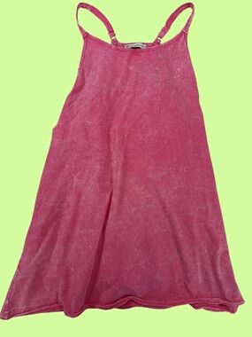Pink Washed Slip Dress w Shorts